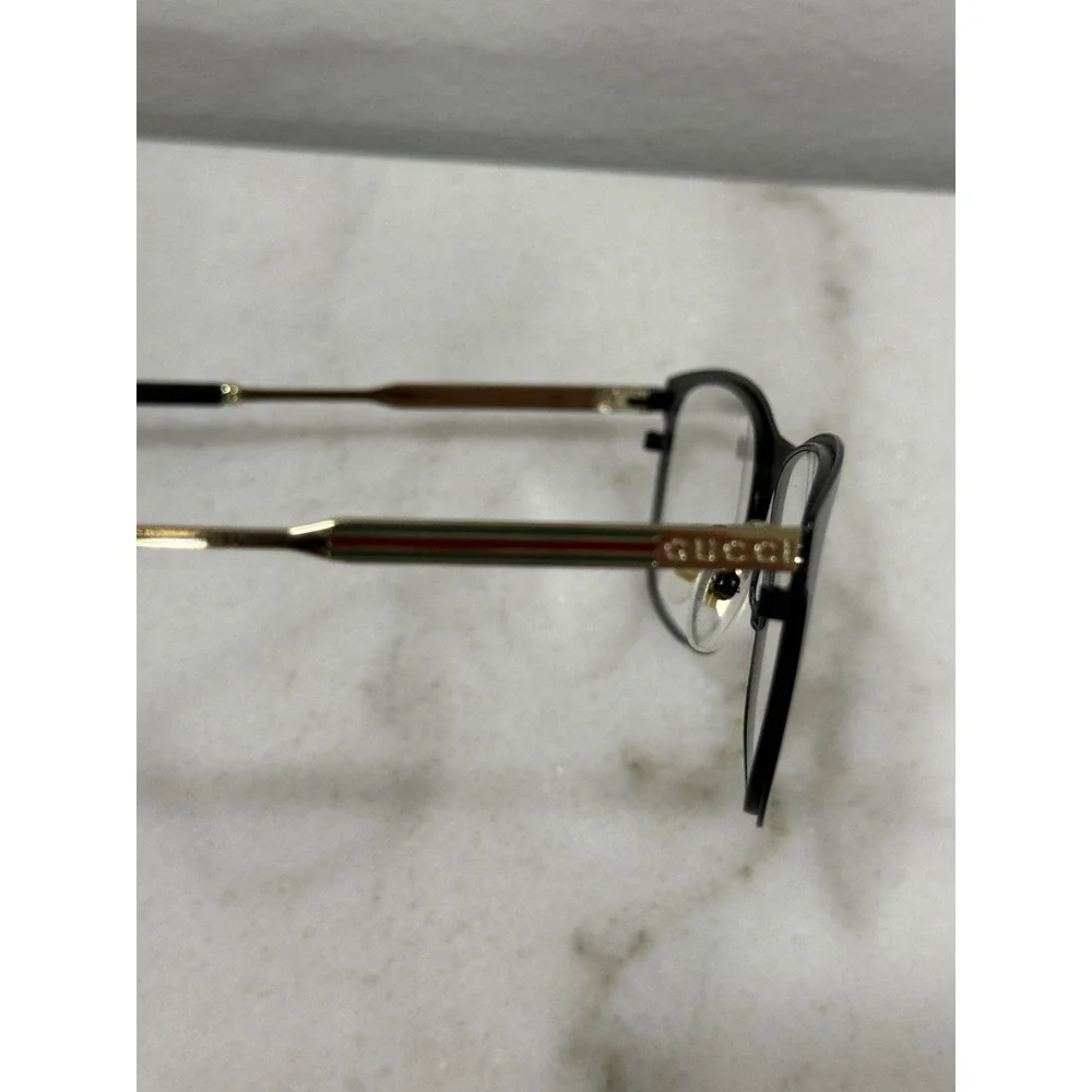 Gucci GG0301O 001 Black Rectangular Full Rim Plastic/Metal Eyeglasses 55-17-150